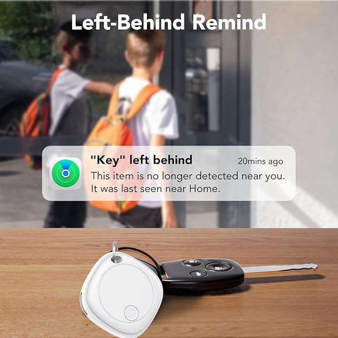 Air Tracker Tags-2 Pack, Bluetooth Tracker Works with Apple Find My APP (iOS Only), Bluetooth Air Tracker Tags and Item Locator for Keys, Bags, Luggage, Pets, Wallet, Replaceable Battery
