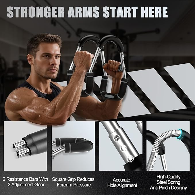 2025 Pro Twister Arm Trainer, Adjustable Power Twister Bar, Chest Shoulder Arm Workout Equipment, Portable Detachable Upper Body Fitness Machine for Home & Gym