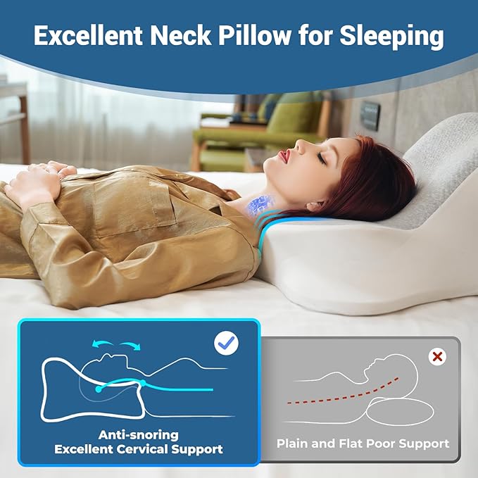 Reading Pillow for Bed, Lying, Leaning and Prone, Ergonomic Memory Foam Bed Wedge Pillow for Headboard, Chin & Back Support Pillows on Bedrest Couch Floor- Grey