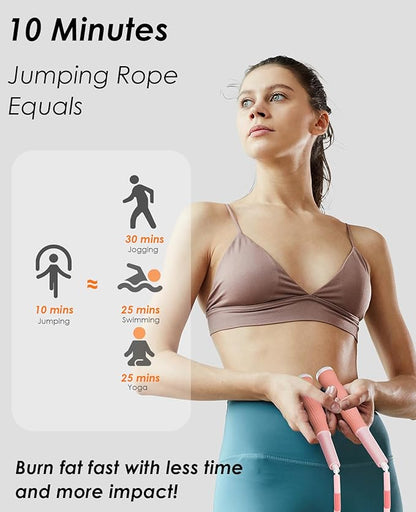 2 Pack Beaded Jump Rope for Kids, Upgraded Segmented Jumping Rope for Workout, Adjustable Skipping Rope Speed Rope for Men & Women, Tangle-Free Kids Jump Rope with Soft Non-slip Handles