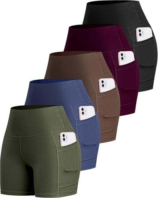 LZYVOO Biker Spandex Shorts Women, High Waisted Tummy Control Workout Yoga Shorts with Pockets