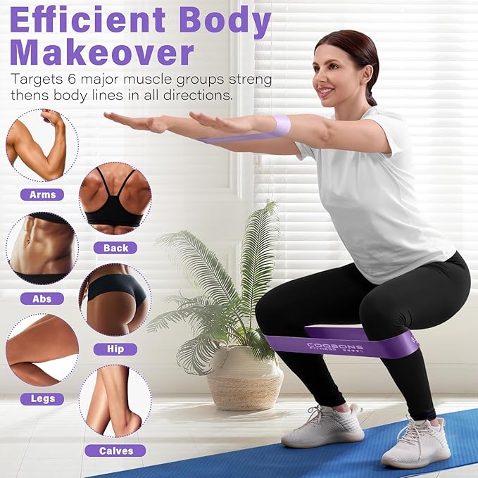 Resistance Bands for Working Out, Exercise Bands Resistance Bands Set with 5 Resistance Levels, Latex Loop Bands for Women Men, Workout Bands for Legs, Glutes, Strength Training, Yoga, Home Gym
