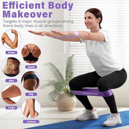 Resistance Bands for Working Out, Exercise Bands Resistance Bands Set with 5 Resistance Levels, Latex Loop Bands for Women Men, Workout Bands for Legs, Glutes, Strength Training, Yoga, Home Gym