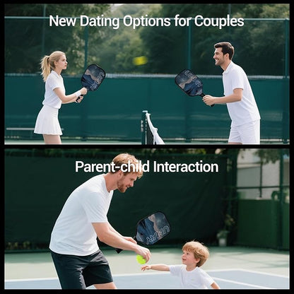 UMAY Fitness Pickleball Paddles Set of 2, USAPA Approved Fiberglass Surface Pickleball Rackets with 6 Indoor & Outdoor Pickleball Balls, Pickleball Bag and 2 Grip Tapes for Beginners Pros Men Women