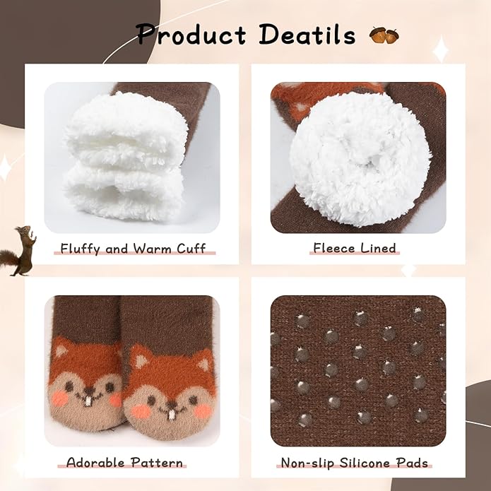 JaosWish Cat Fuzzy Socks Womens Pilates,Postpartum Essentials Non Slip Grip Slippers Hospital Socks for Labor Delivery