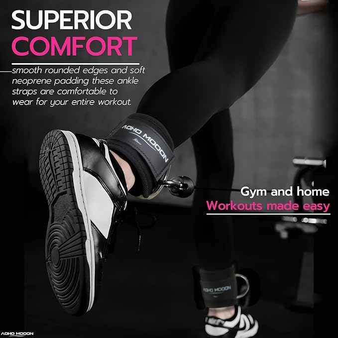 Ankle Strap for Cable Machine Attachments, Gym Accessories for Women and Men, Neoprene Ankle Cuffs for glute Kickback, Leg Workouts ande Booty Hip Abductors Exercise