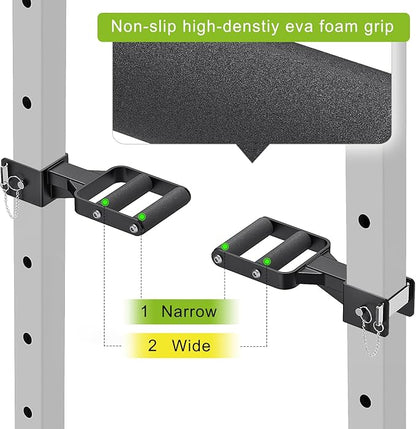 Kipika Y-Shaped Dip Bar for Power Cage with 5/8" or 1" Hole - Dip Bar Attachments for Home Gym - Heavy Duty Power Rack Attachments - Squat Rack Accessories for Strength Training