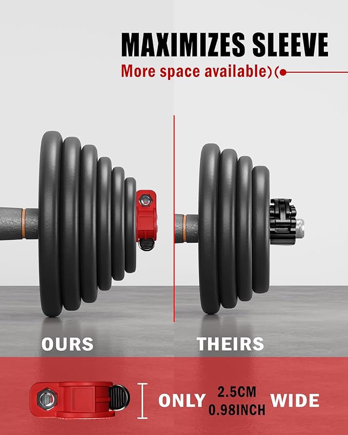 Mini Pro Barbell Clips 1 inch I Multi-Size Adjustable Barbell Collar I 1 inch Barbell ClampsIQuick Release Weight Clips Pair of Locking for Dumbbell Bar