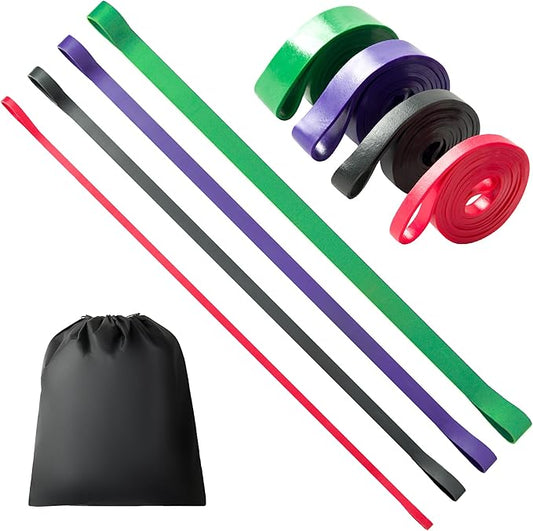 4-Level Resistance Bands Set for Pull Up Assistance, Home Gym - Elastic Silicone Exercise Bands for Physical Therapy, Stretching, Training - Workout Equipment for Women & Men