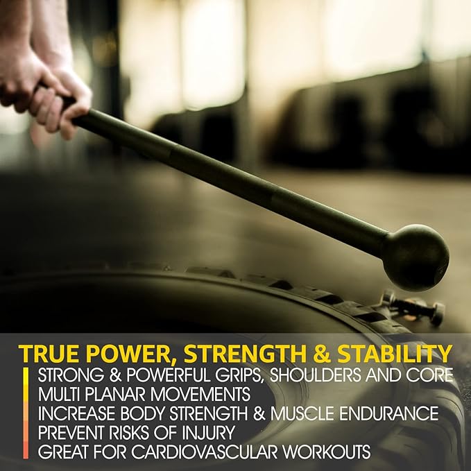 Yes4All Steel Mace Bell for Strength Training - Support Full Body, Muscles, Shoulder, Grips & Forearms Workouts to Rehabilitation, Stretching 5, 7, 10, 15, 20, 25, 30lb For Woman & Man