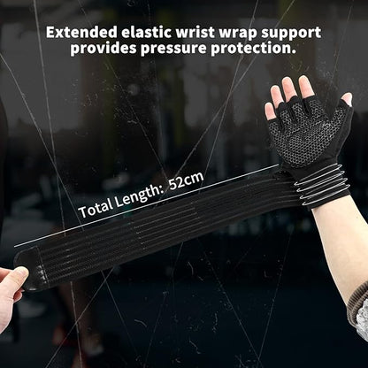 NewDoar Workout Gloves with Wrist Wrap Support Fingerless Gloves Weight Lifting Gloves for Fitness Exercise Weightlifting for Men Women Gym Accessories