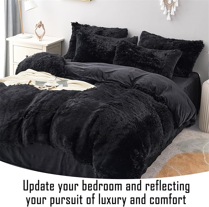 MorroMorn Flower Pillow Shaped Throw Pillows, 20" Floor Pillow Butt Cushion - Fluffy Shaggy Daisy Floral Decorative Pillows for Bed Couch Sofa Chair Cute Plush Faux Fur Room Decor (Black)
