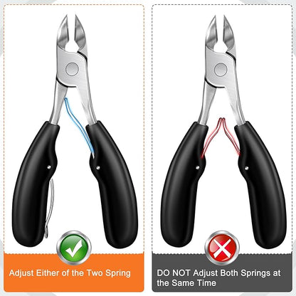 Toenail Clippers for Thick Toenails, DRMODE Heavy Duty Toe Nail Clippers for Thick Ingrown Nails for Seniors with Wide Opening, Professional Fingernail Clipper Nail Cutter Trimmer for Men with Catcher