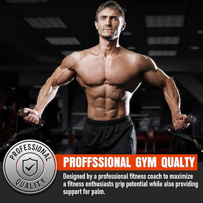 Heavy Duty Exercise Handles, Gym Cable Handles for Cable Machine Attachments, D Handle Cable Attachments, Handles for Resistance Bands, Workout Accessories, Fitness Equipment for Home Gym