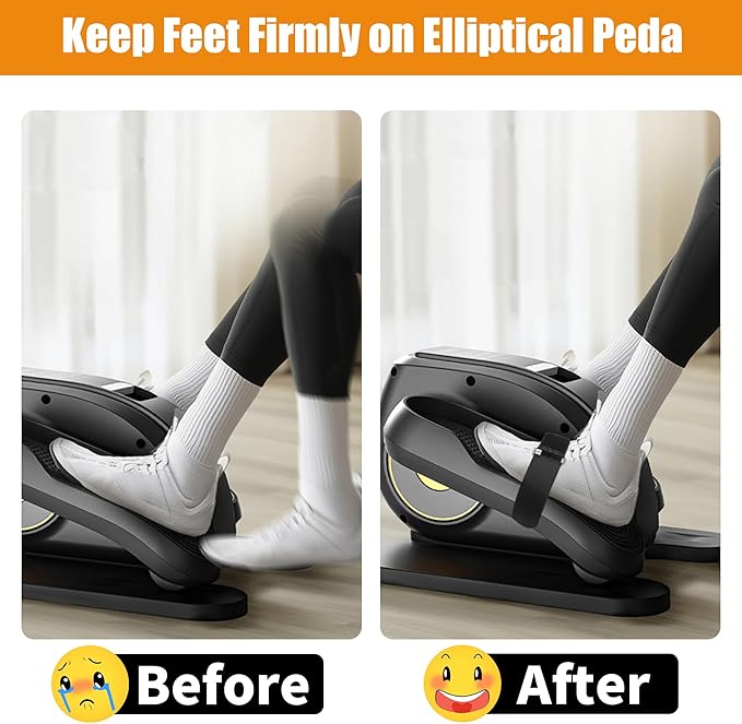 Ellipse Leg Exerciser Machine Pedal Straps 4-Pack - Leg Strap for Under Desk Elliptical Machine, Non-Slip Durable Pedal Straps for Seniors Home Fitness & Physical Therapy
