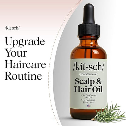 Kitsch Rosemary Oil Pre-Wash Strengthening Hair Oil with Castor, Biotin, Jojoba, Lavender Scent, 60ml