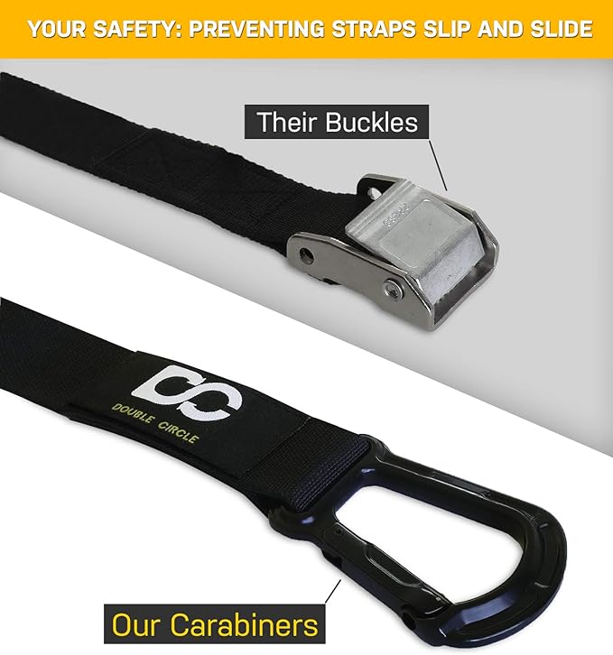 Double Circle Quick Adjust Numbered Straps for Gymnastic Rings - Carabiner System and Exercise Video Guide for Full Body Workout, Calisthenics, and Home Gym