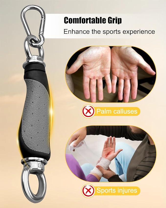 Upgrade LAT Tricep Rope Cable Attachment, Rubber Gym Exercise Handles for Cable, Ergonomic Single Handle Tricep Attachment Cable Machine, LAT Pull Down Attachments for DIY Workout Equipment