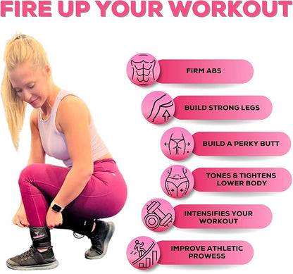 Ankle Straps for Cable Machines Women - Adjustable Gym Ankle Strap for Cable Machine, Neoprene Padded Cable Straps, Durable Leg Strap with Cable Cuff, Glute Kickback Ankle Strap with D Rings
