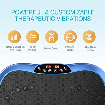 AXV Vibration Plate Exercise Machine Whole Body Workout Portable Mini Vibrate Fitness Platform Lymphatic Drainage Machine for Weight Loss Shaping Toning Wellness Home Gyms Workout (Mini)