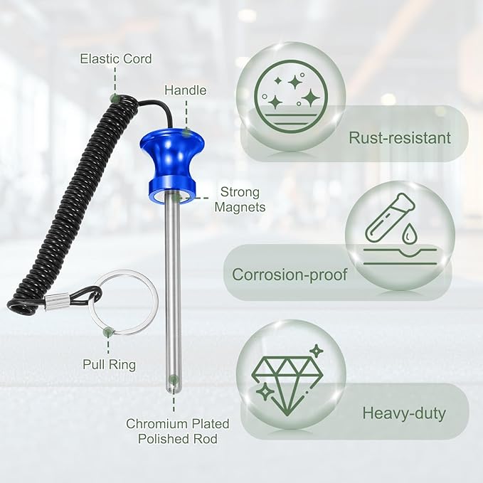 Weight Stack Pin, Weight Gym Pin Strength Training Equipment Replacement with Pull Rope for Commercial Home
