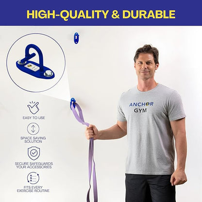 Anchor Gym Mini H1 - Resistance Band Wall Anchors for Home Workouts | Wall Mount Anchor for Resistance Bands, Stretch Straps & Suspension Trainers