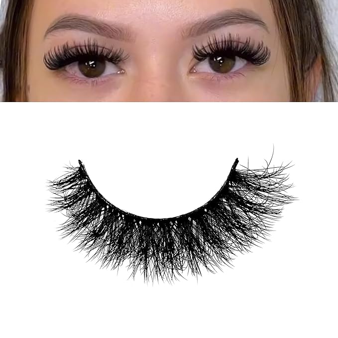 MIKIWI Wispy Strip Lashes Fluffy Faux Mink Eyelashes Volume Lashes 7 Pairs False Eyelashes(M51)