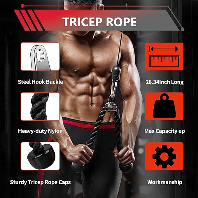 Cable Machine Attachment, LAT Pulldown Attachments, Home Gym Accessories, Triceps Pull Down Attachment