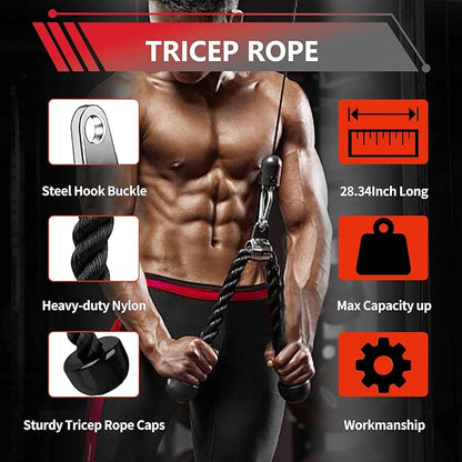 Cable Machine Attachment, LAT Pulldown Attachments, Home Gym Accessories, Triceps Pull Down Attachment