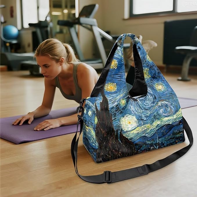 Yoga Mat Bag for Women Men Large Carryall Tote with Adjustable Shoulder Strap for Gym Yoga Travel Pilates Office