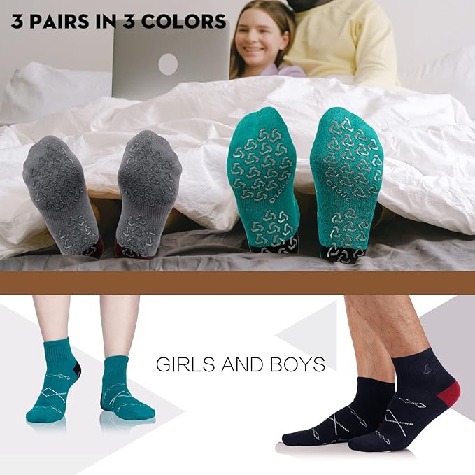 Ozaiic Non Slip Socks Grip for Yoga Home Workout Pure Barre, Pilates, Hospital, Ideal Cushion Socks for Men and Women