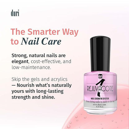 duri Rejuvacote 1 Nail Growth System - Maximum Strength | Nail Strengthener for Damaged Nails from Gel, Acrylic Manicure | Grow Long Natural Fingernails Fast - 0.45 fl. oz.