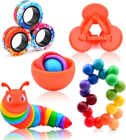 Fidget Toys for Kids 8-12 Pack, Sensory Toys Set Easter Basket Stuffers for Adults Teen Autism, Fidget Spinner, Sensory Ball Desk Toy Stress Relief Gift for ADHD Toddler