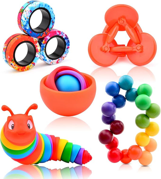 Fidget Toys for Kids 8-12 Pack, Sensory Toys Set Easter Basket Stuffers for Adults Teen Autism, Fidget Spinner, Sensory Ball Desk Toy Stress Relief Gift for ADHD Toddler