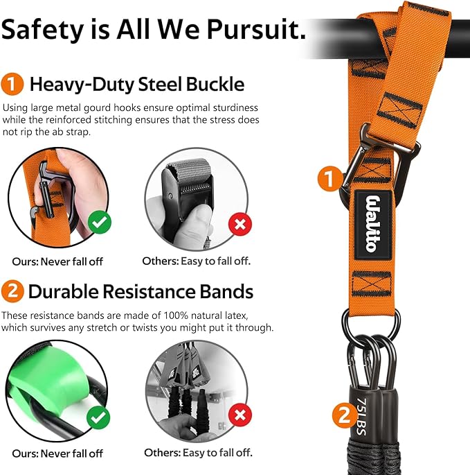 Pull Up Assistance Bands Set, Heavy Duty Adjustable Pull Up Assist Band with Feet Rest, Strength Training Bands for Home Gym Fitness, Pull-Up Bar, Calisthenics and Body Stretching