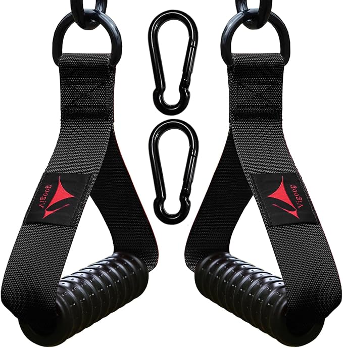Heavy Duty Gym Exercise Handles Attachment for Cable Machine,Resistance Band,Pulley System Fitness Workout Equipment, with Elastic Rubber Grip