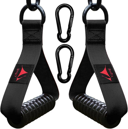 Heavy Duty Gym Exercise Handles Attachment for Cable Machine,Resistance Band,Pulley System Fitness Workout Equipment, with Elastic Rubber Grip