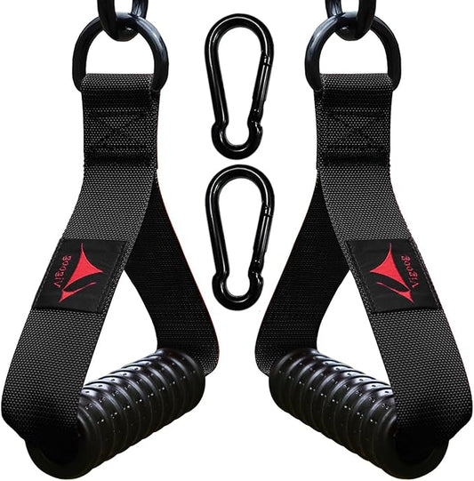 Heavy Duty Gym Exercise Handles Attachment for Cable Machine,Resistance Band,Pulley System Fitness Workout Equipment, with Elastic Rubber Grip