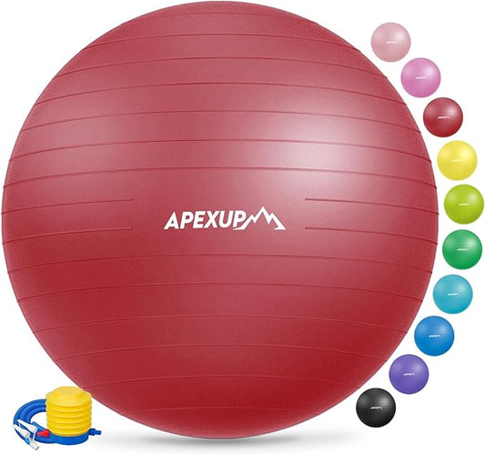 APEXUP Yoga Ball Exercise Ball Anti Slip Heavy Duty for Fitness, Balance & Core Workout