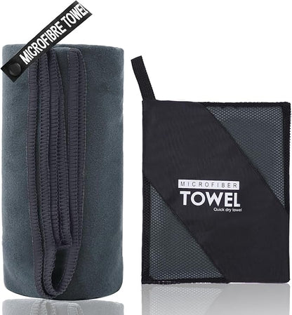 Microfiber Travel Towel, Soft Lightweight Quick Dry Towel, Super Absorbent Compact Travel & Sports & Beach Towels for Camping, Backpack, Gym, Swimming, Yoga, Hiking (M:20"×40" -Dark Gray)