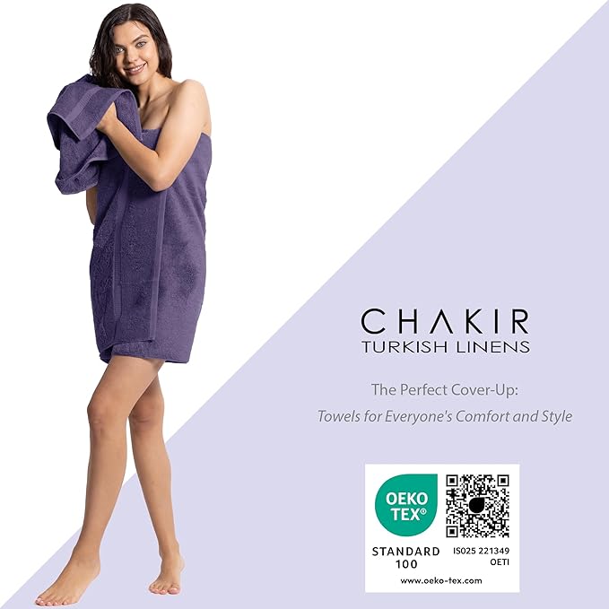Chakir Turkish Linens | Hotel & Spa Quality 100% Cotton Premium Turkish Towels | Soft & Absorbent (4-Piece Washcloths, Plum)
