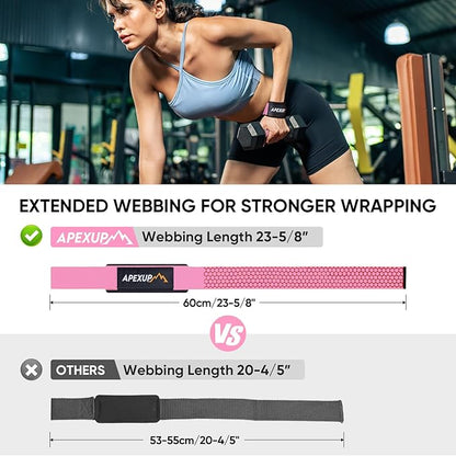 APEXUP Weight Lifting Straps for Weightlifting, Lifting Wrist Straps Gym, Deadlift Strap, Anti Slip Silicone Weightlifting Strap Men Women Powerlifting, Strength Training