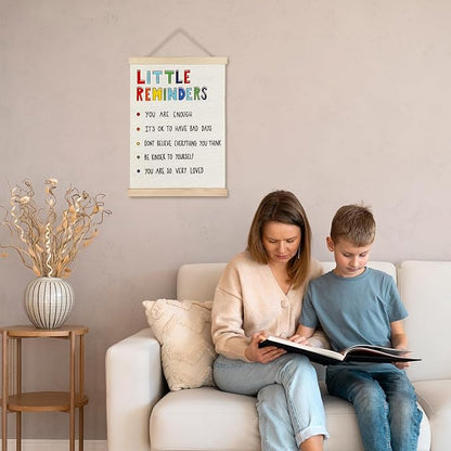 JINYO Mental Health Decor, Little Reminders Inspirational Wall Art Poster, Positive Affirmations Wall Decor, Mental Health Wall Decor for Classroom Counselor Psychology Therapist Office, 12x16 Inch