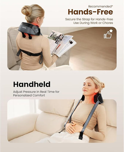 BOB AND BRAD Shiatsu Neck Massager for Pain Relief Deep Tissue with 4D Kneading, Soothing Heat, FSA Eligible/HSA Eligible, Light Weight Cordless Neck Shoulder Back Massager, Gift for Women Men Mom Dad