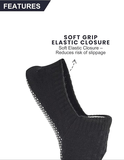 Anti Skid Non Slip Slipper Socks Men Grippy Socks Woman Yoga Pilates Barre Hospital Old Age | 2 Pairs, L/XL/XXL