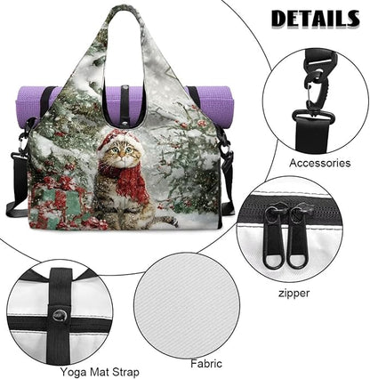 Yoga Mat Bag for Women Men Large Carryall Tote with Adjustable Shoulder Strap for Gym Yoga Travel Pilates Office