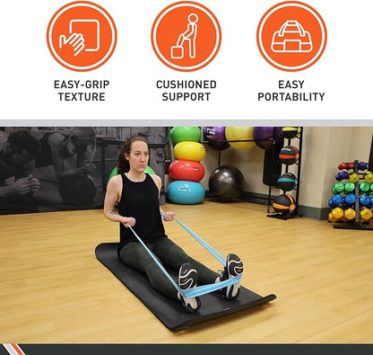 BodySport TPE Exercise Mat for Men and Women – Workout Mat – Perfect for Gyms and Fitness Training – ½ in. Thick, 56 in. Long, Black