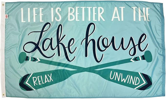 FlagSource Lake House Nylon Decorative Flag, Made in the USA, 3x5'