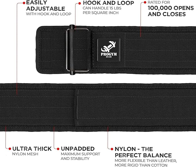 Self-Locking Weight Lifting Belt with Straps - Premium Weightlifting Belt for Serious Functional Fitness - Powerlifting - Deadlifting - Olympic Lifting Athletes - Gym Belt for Men & Women