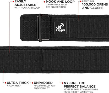 Self-Locking Weight Lifting Belt with Straps - Premium Weightlifting Belt for Serious Functional Fitness - Powerlifting - Deadlifting - Olympic Lifting Athletes - Gym Belt for Men & Women